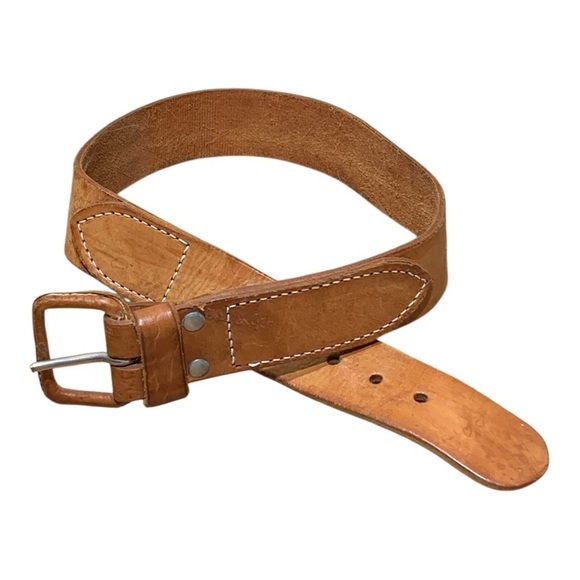 Vintage Accessories - Women’s Vintage 1970’s “Honda” & Floral Wide Leather Belt Sz 30”